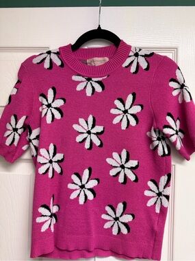Philosophy Daisy Knit Top - Hot Pink, White & Black